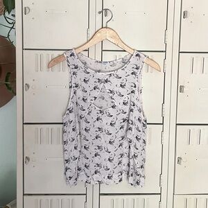 Free People white and black cut out blouse